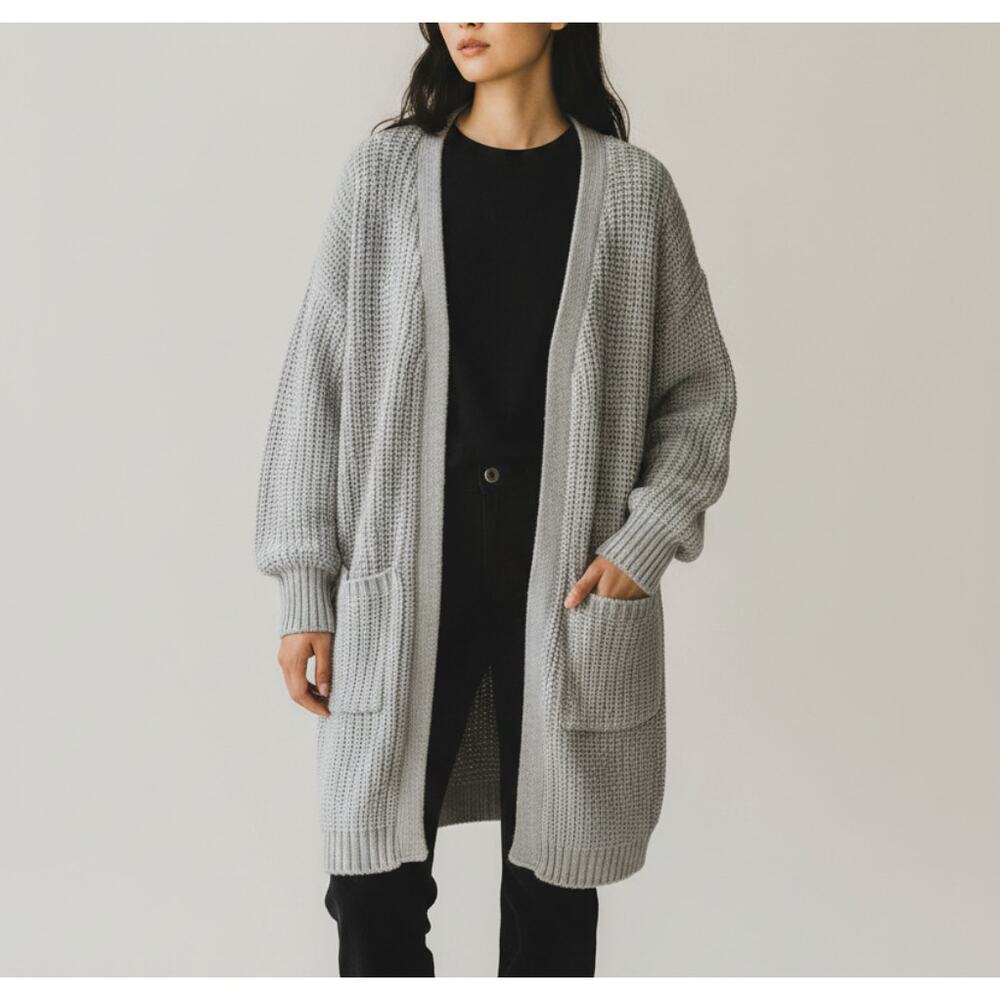 VENUS Gray Knit Sweater Duster